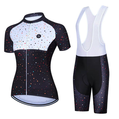 a women's cycling suit and bib